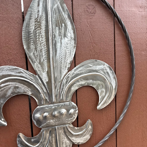 FLEUR DE LIS  CUSTOM RAW METAL METAL UNPAINTED WALL ART SIGN WESTERN HOME DECOR HANDMADE NEW 12",18",24",32"