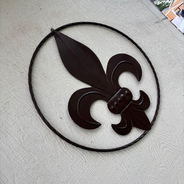 FLEUR DE LIS BRONZE METAL WALL ART SIGN WESTERN HOME DECOR HANDMADE NEW 12",18",24",32"