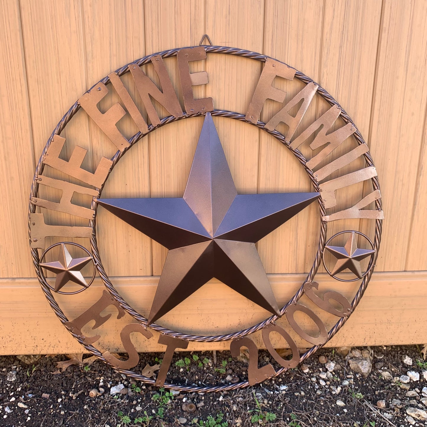 FINE FAMILY STYLE YOUR CUSTOM NAME STAR BARN STAR METAL LONE STAR WESTERN HOME DECOR RUSTIC BRONZE HANDMADE 24",32",36",50"