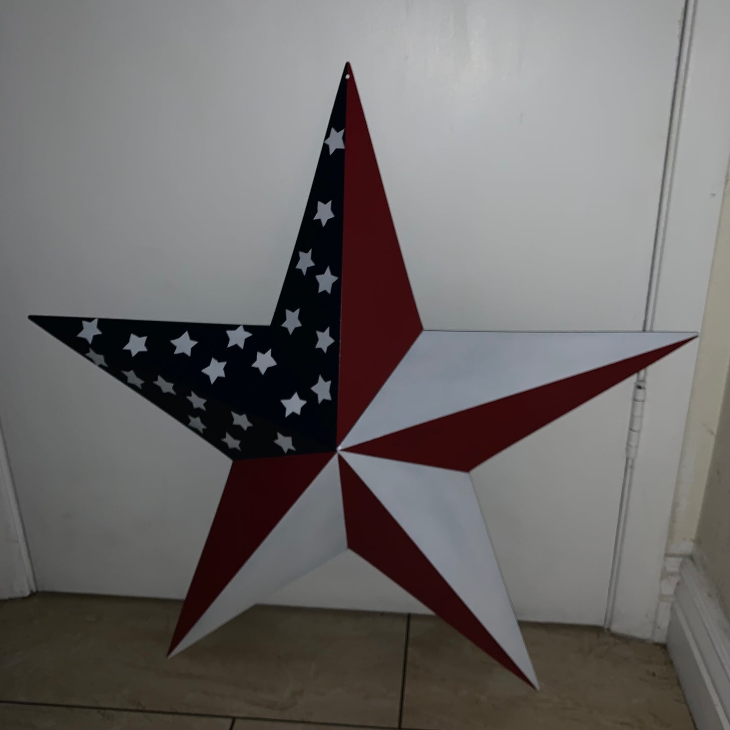 USA FLAG STAR STYLE# 5 RED WHITE & BLUE AMERICANA METAL BARN STAR WALL ART HANDMADE TO ORDER NEW #EH13380