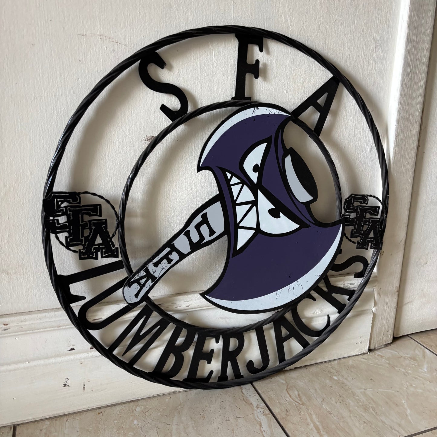 SFA LUMBERJACKS CUSTOM METAL VINTAGE CRAFT SIGN WALL ART TEAM SIGN HANDMADE
