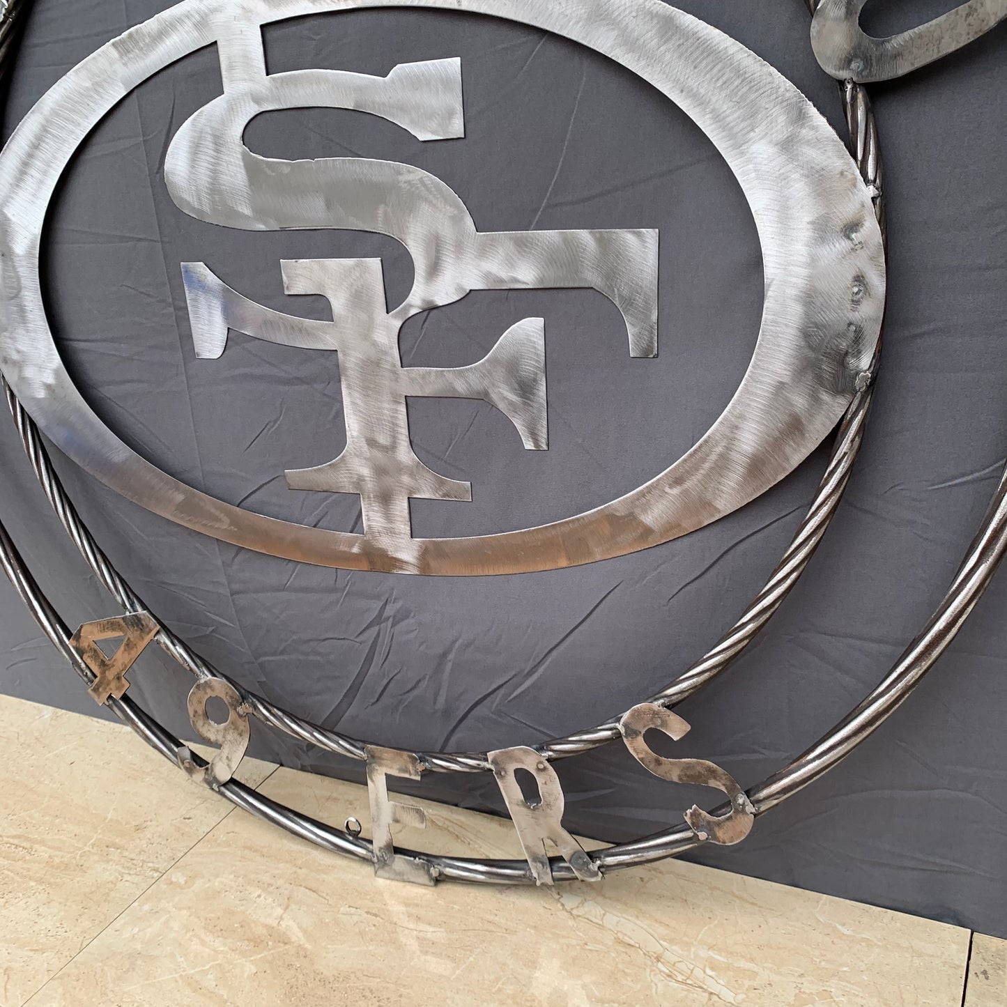 36" SAN FRANCISCO 49ERS CUSTOM RAW METAL VINTAGE CRAFT TEAM SIGN HAND MADE IN USA