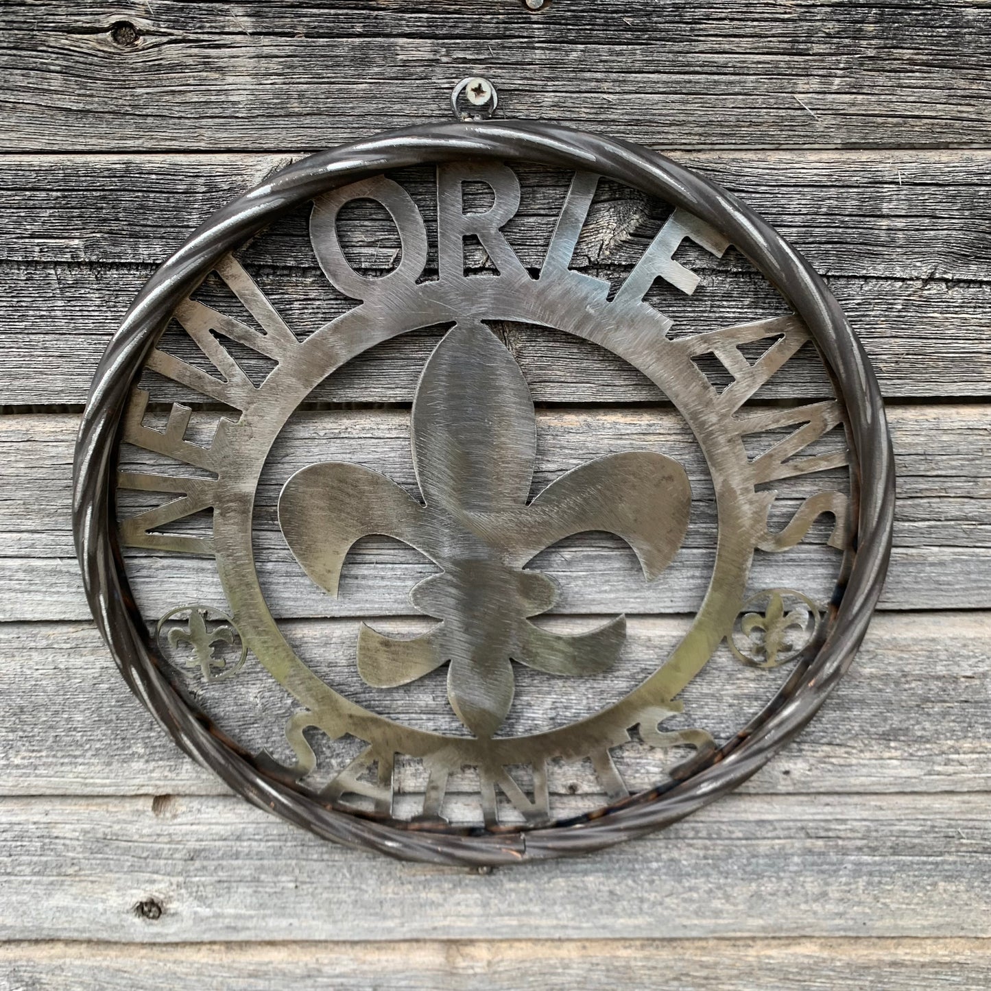 NEW ORLEANS SAINTS CUSTOM RAW METAL CRAFT SIGN WALL ART WESTERN HOME DECOR LASERCUT ART HANDMADE 12",18",24
