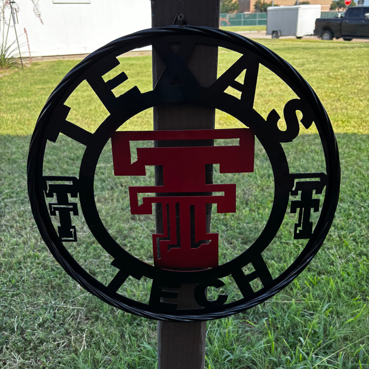 TEXAS TECH CUSTOM METAL VINTAGE CRAFT SIGN WESTERN HOME DECOR HANDMADE 12",18",24",32",36"