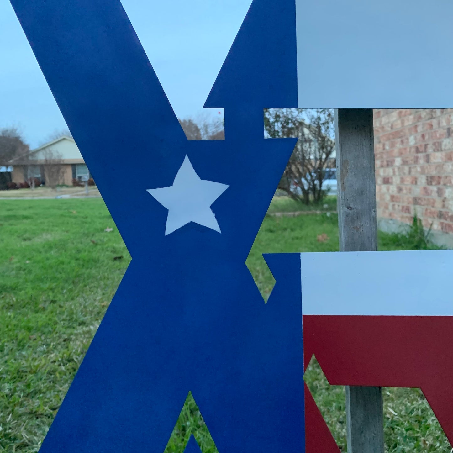 #EH11299 CUSTOM NAME XR ROOFING STYLE SIGN RED,WHITE & BLUE TEXAS FLAG LOGO HANDMADE