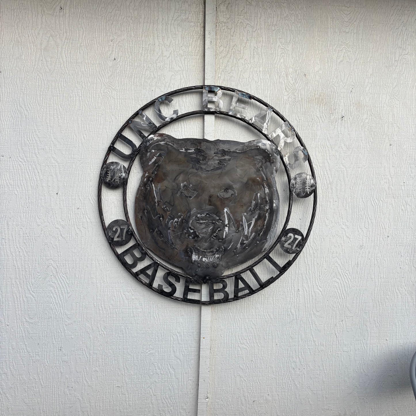 UNC BEARS CUSTOM RAW METAL NO PAINT VINTAGE CRAFT SIGN TEAM HANDMADE TO ORDER
