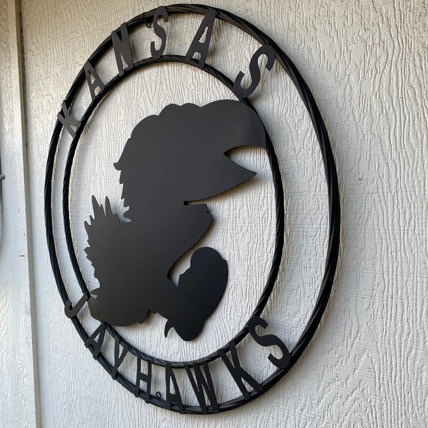 KANSAS JAYHAWKS BLACK CUSTOM METAL VINTAGE CRAFT SIGN WALL ART TEAM SIGN HANDMADE