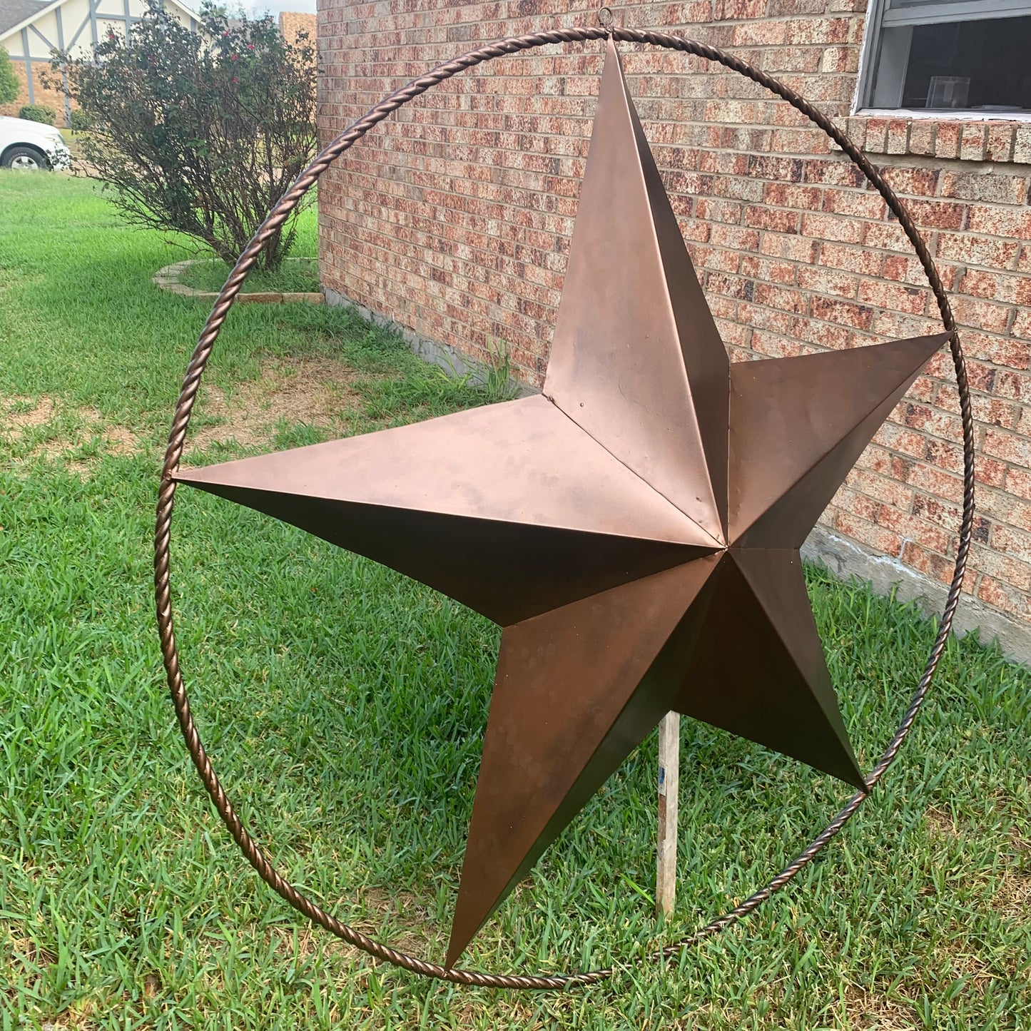 LONE STAR 60" BARN STAR METAL RUSTIC  BRONZE VINTAGE COPPER WALL ART WESTERN HOME DECOR HANDMADE NEW EH10524