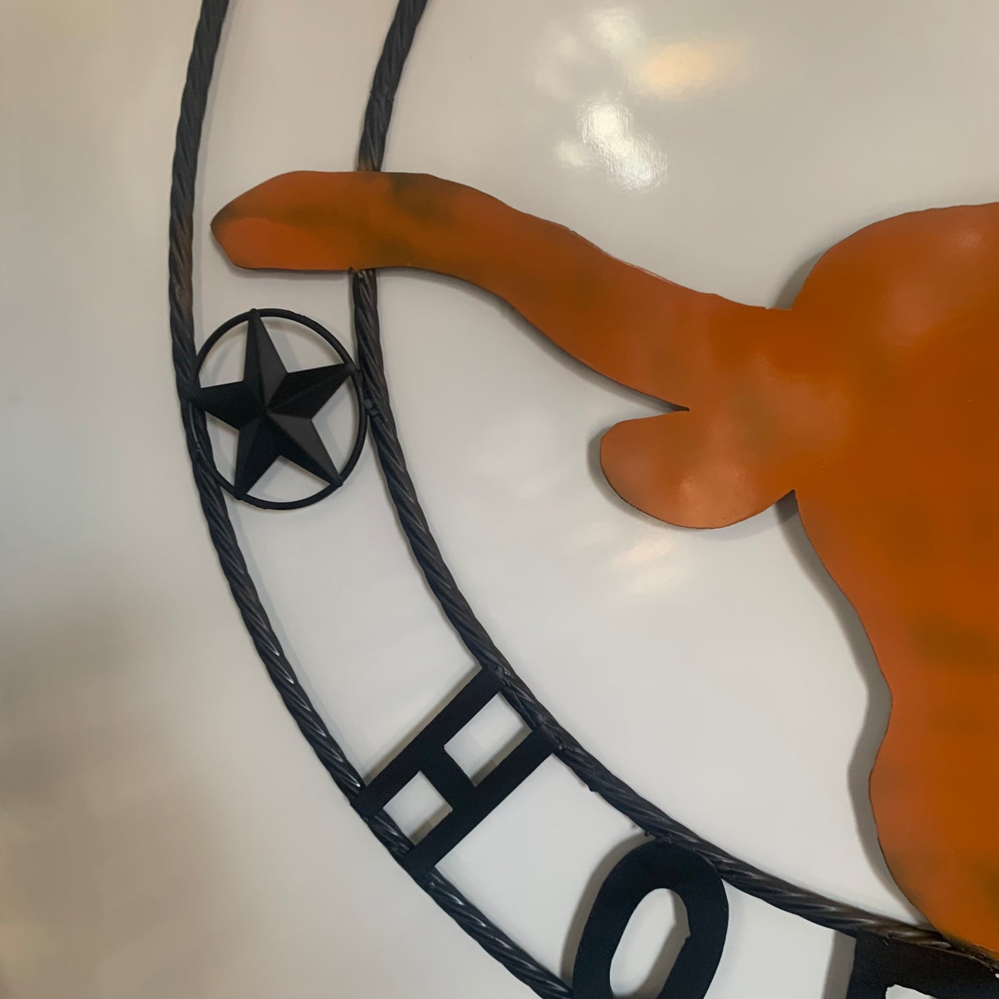 HOOKEM HORNS WITH LONE STAR TEXAS LONGHORNS HOOK EM METAL CUSTOM VINTAGE CRAFT WALL ART TEAM SIGN HANDMADE