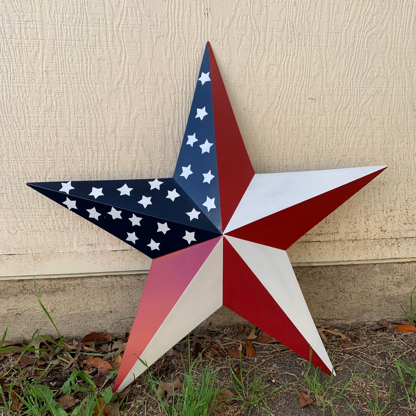 USA FLAG STAR STYLE# 5 RED WHITE & BLUE AMERICANA METAL BARN STAR WALL ART HANDMADE TO ORDER NEW #EH13380