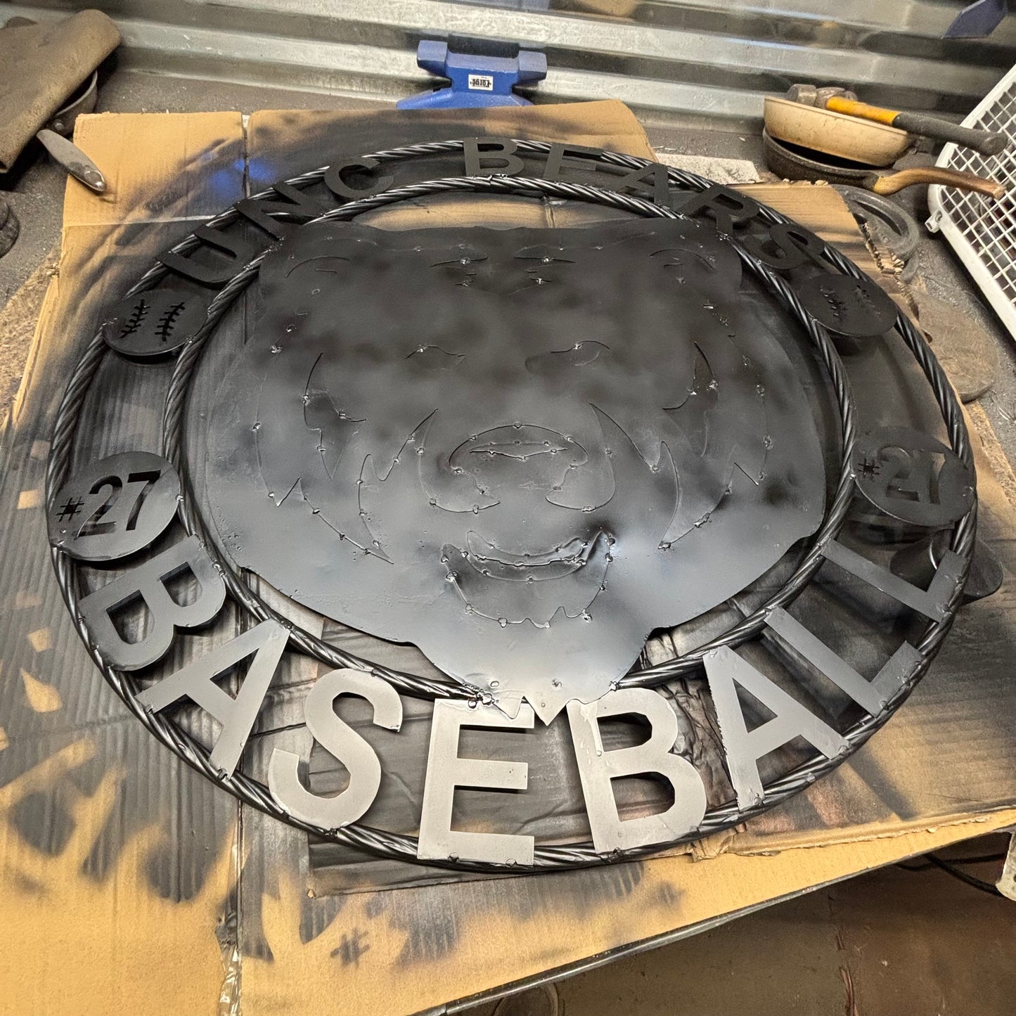UNC BEARS CUSTOM RAW METAL NO PAINT VINTAGE CRAFT SIGN TEAM HANDMADE TO ORDER