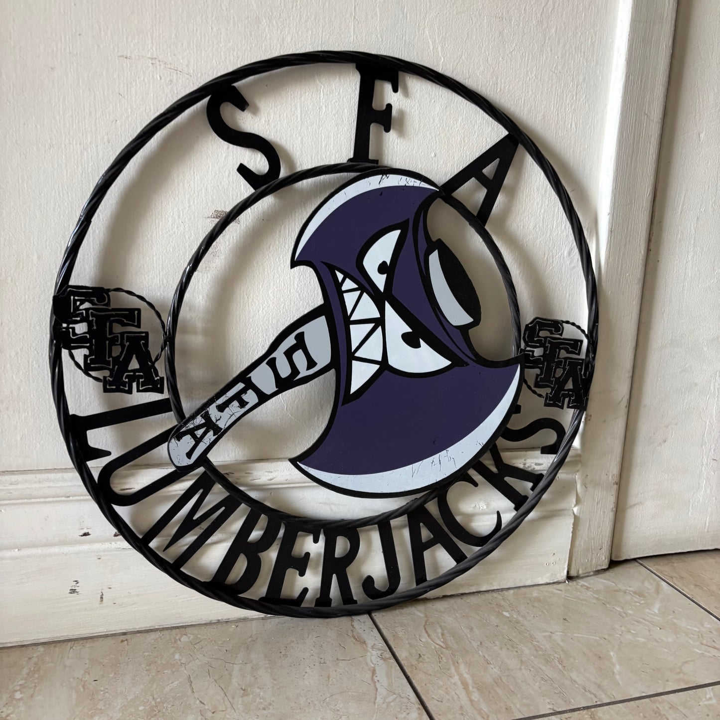 SFA LUMBERJACKS CUSTOM METAL VINTAGE CRAFT SIGN WALL ART TEAM SIGN HANDMADE