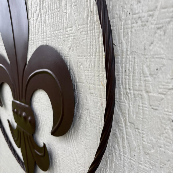 FLEUR DE LIS BRONZE METAL WALL ART SIGN WESTERN HOME DECOR HANDMADE NEW 12",18",24",32"