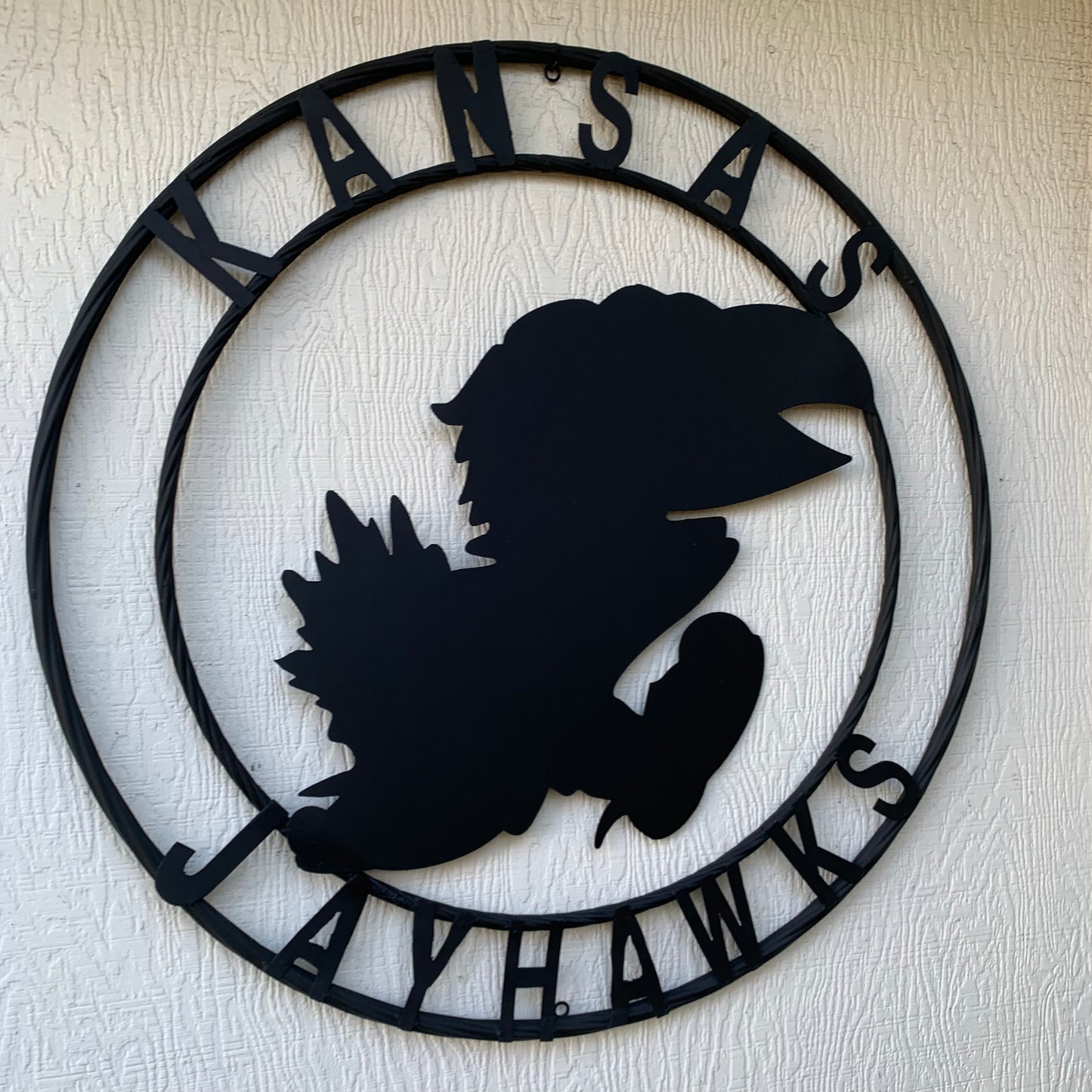 KANSAS JAYHAWKS BLACK CUSTOM METAL VINTAGE CRAFT SIGN WALL ART TEAM SIGN HANDMADE