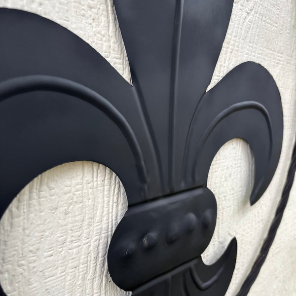 FLEUR DE LIS BLACK FLAT METAL WALL ART SIGN WESTERN HOME DECOR HANDMADE NEW 12",18",24",32"