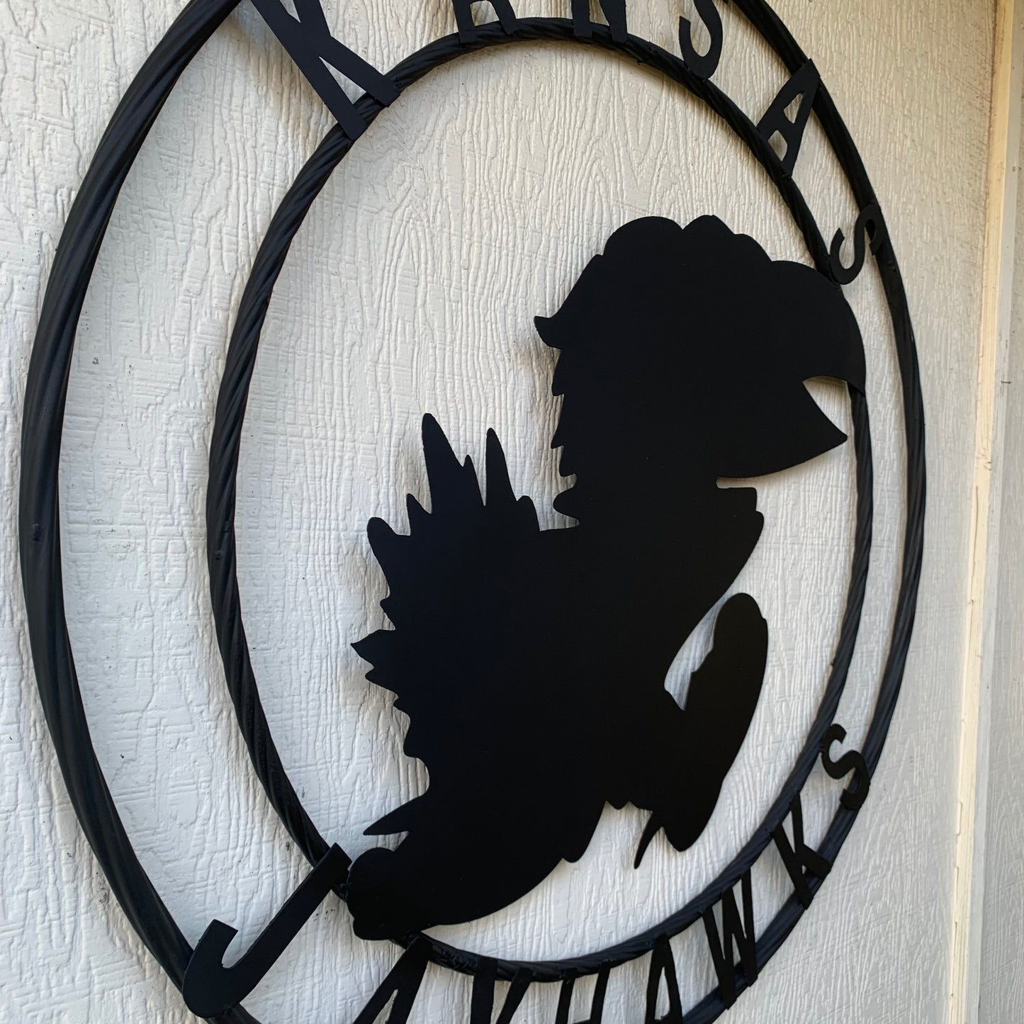 KANSAS JAYHAWKS BLACK CUSTOM METAL VINTAGE CRAFT SIGN WALL ART TEAM SIGN HANDMADE