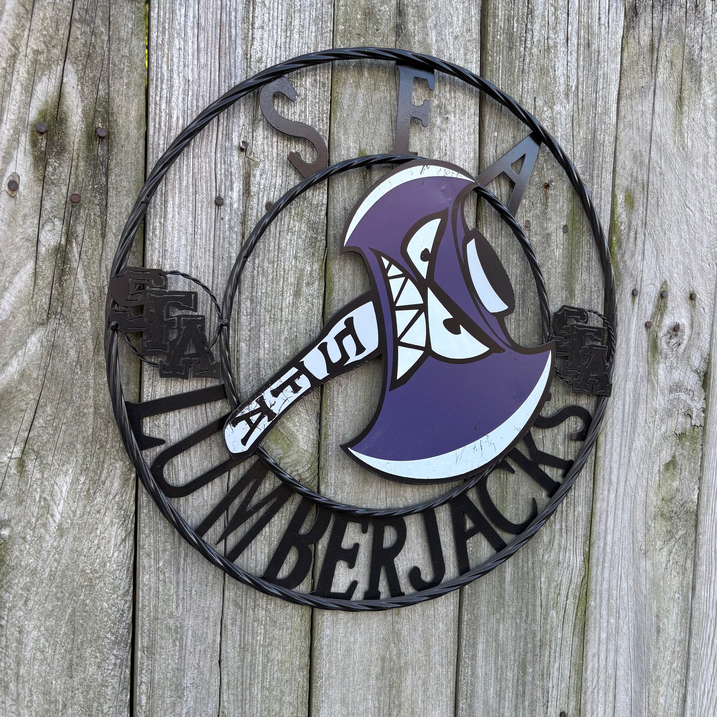 SFA LUMBERJACKS CUSTOM METAL VINTAGE CRAFT SIGN WALL ART TEAM SIGN HANDMADE