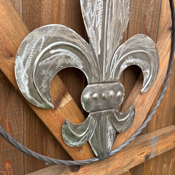 FLEUR DE LIS  CUSTOM RAW METAL METAL UNPAINTED WALL ART SIGN WESTERN HOME DECOR HANDMADE NEW 12",18",24",32"