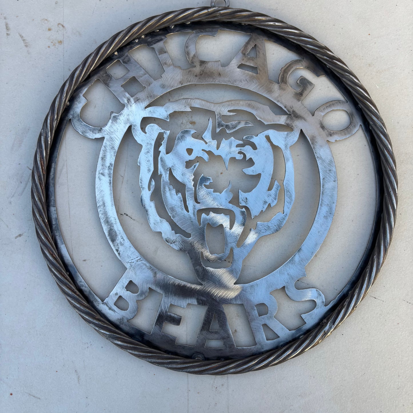 CHICAGO BEARS CUSTOM RAW METAL VINTAGE CRAFT SIGN TEAM HANDMADE STYLE# 3