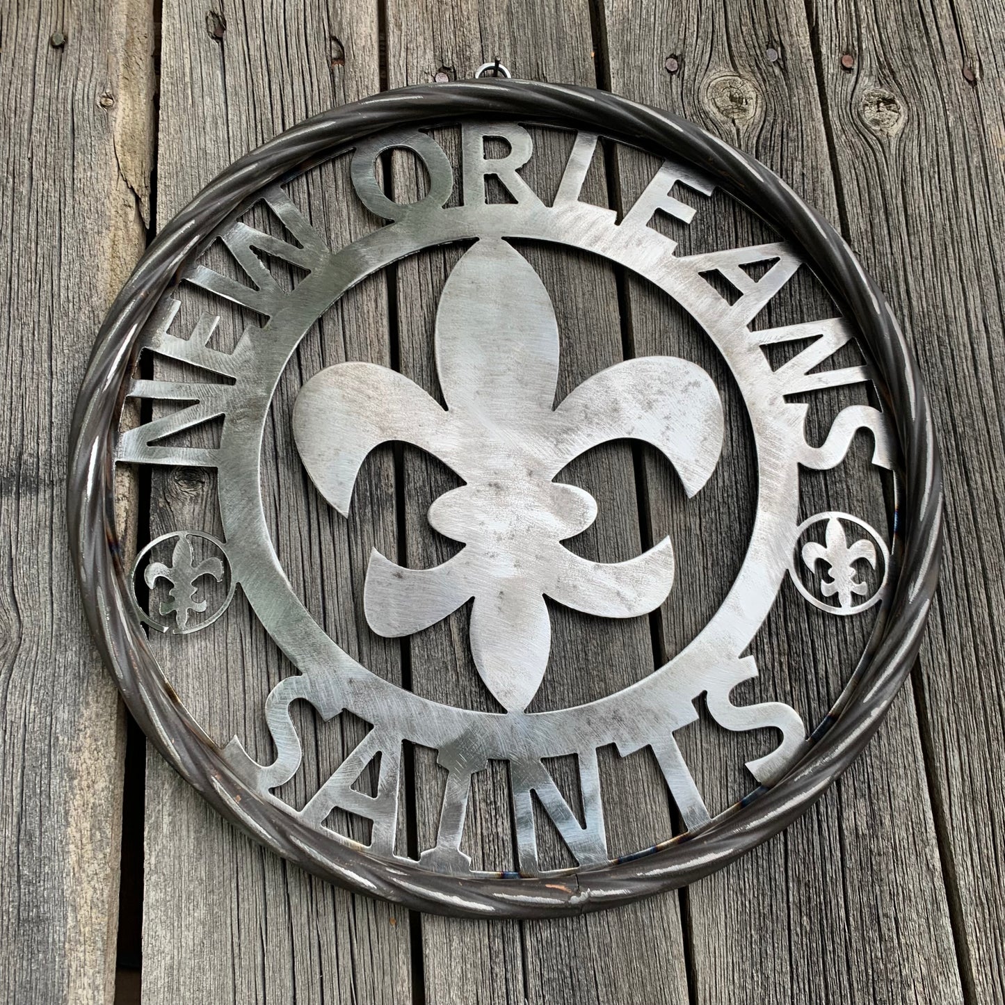 NEW ORLEANS SAINTS CUSTOM RAW METAL CRAFT SIGN WALL ART WESTERN HOME DECOR LASERCUT ART HANDMADE 12",18",24
