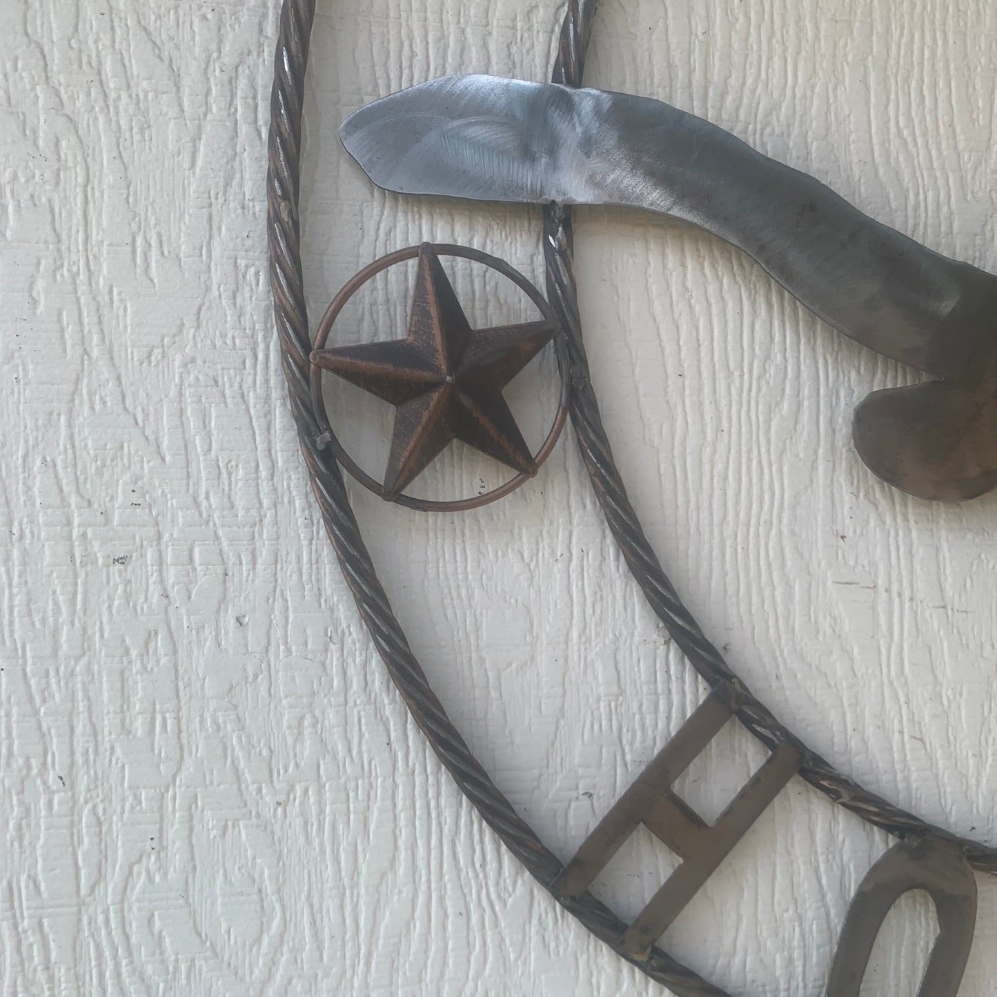 HOOKEM HORNS & LONE STAR TEXAS LONGHORNS HOOK EM RAW METAL UNPAINTED CUSTOM VINTAGE CRAFT WALL ART TEAM SIGN HANDMADE