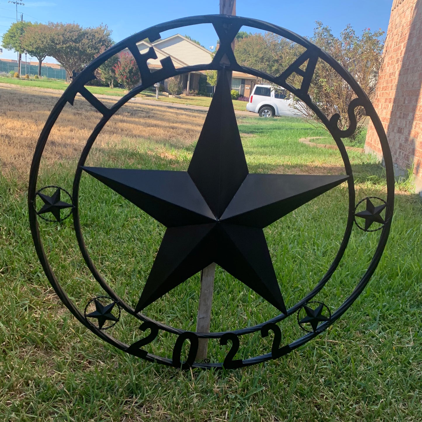 TEXAS 2022 STYLE CUSTOM NAME STAR BARN METAL LONE STAR 3d TWISTED ROPE RING WESTERN HOME DECOR RUSTIC  BLACK HANDMADE 24",32",34",36",40",42",44",46",50"