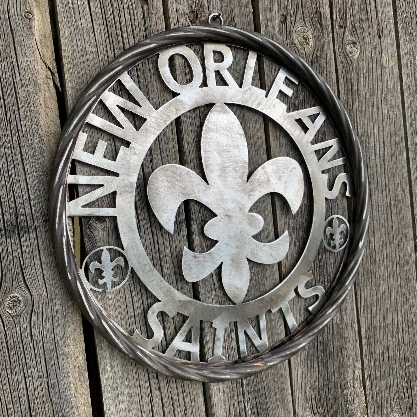 NEW ORLEANS SAINTS CUSTOM RAW METAL CRAFT SIGN WALL ART WESTERN HOME DECOR LASERCUT ART HANDMADE 12",18",24