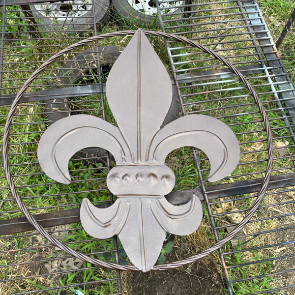 FLEUR DE LIS BROWN METAL WALL ART SIGN WESTERN HOME DECOR HANDMADE NEW 12",18",24",32"