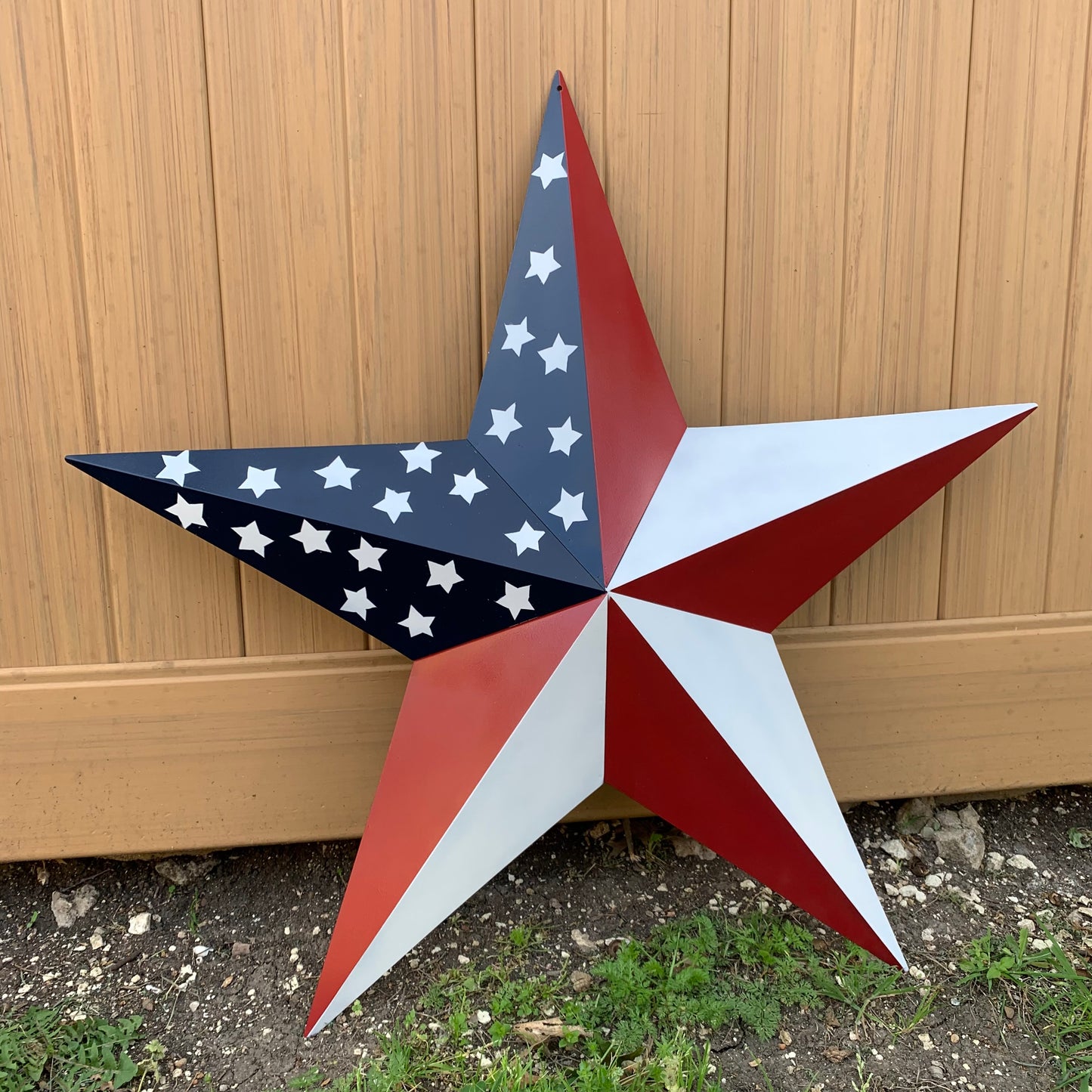 USA FLAG STAR STYLE# 5 RED WHITE & BLUE AMERICANA METAL BARN STAR WALL ART HANDMADE TO ORDER NEW #EH13380