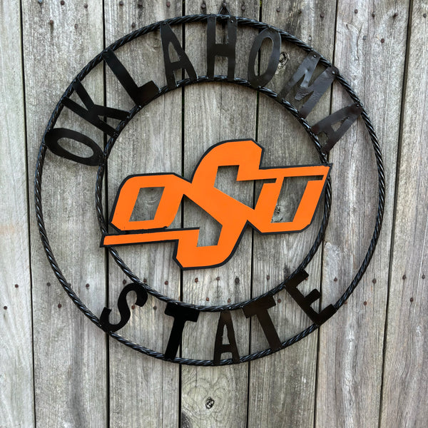 OSU OKLAHOMA STATE COWBOYS METAL CUSTOM VINTAGE TEAM WALL ART HANDMADE CRAFT SIGN