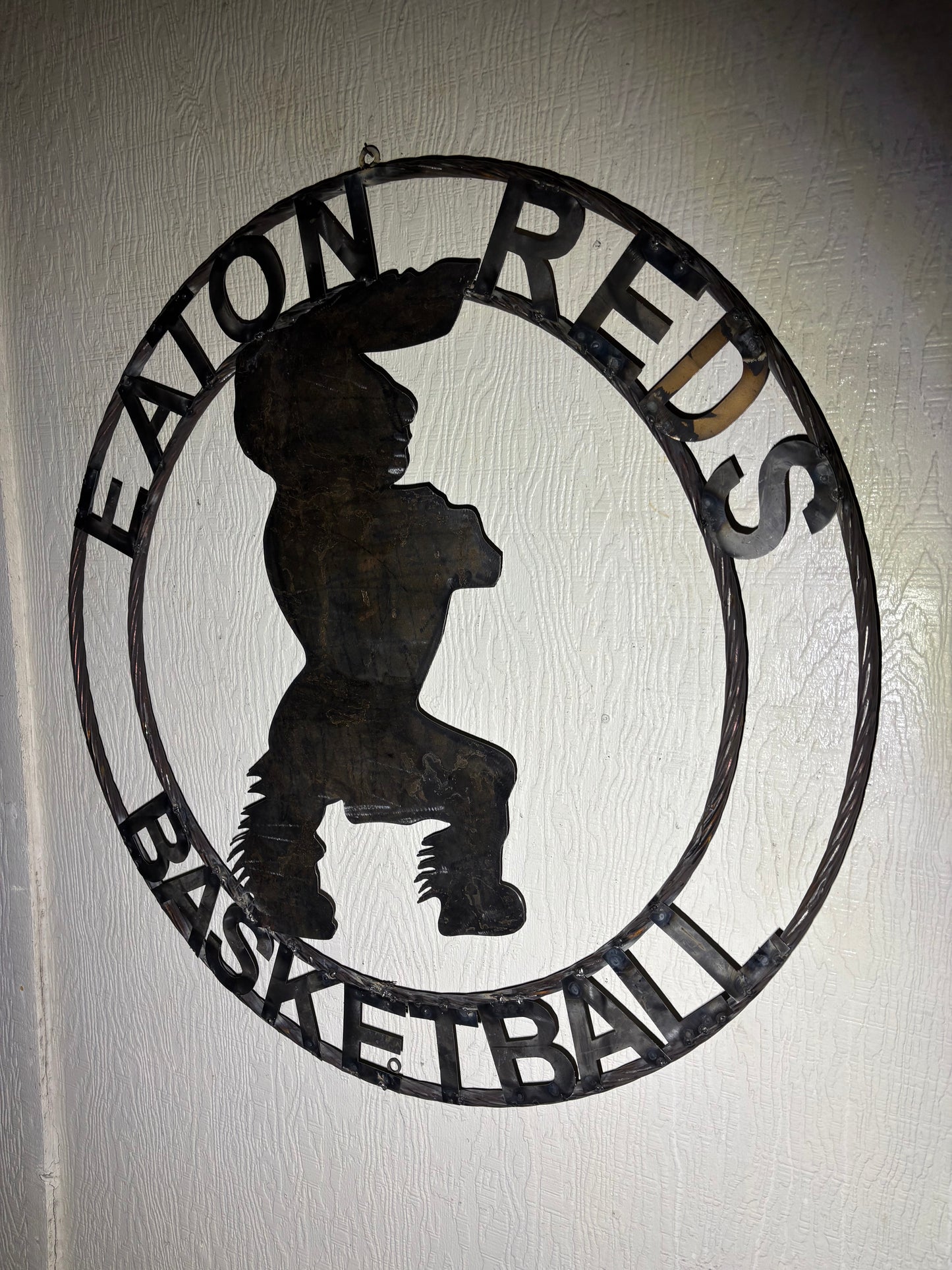 EATON REDS CUSTOM METAL VINTAGE CRAFT SIGN TEAM RED WHITE HANDMADE TO ORDER