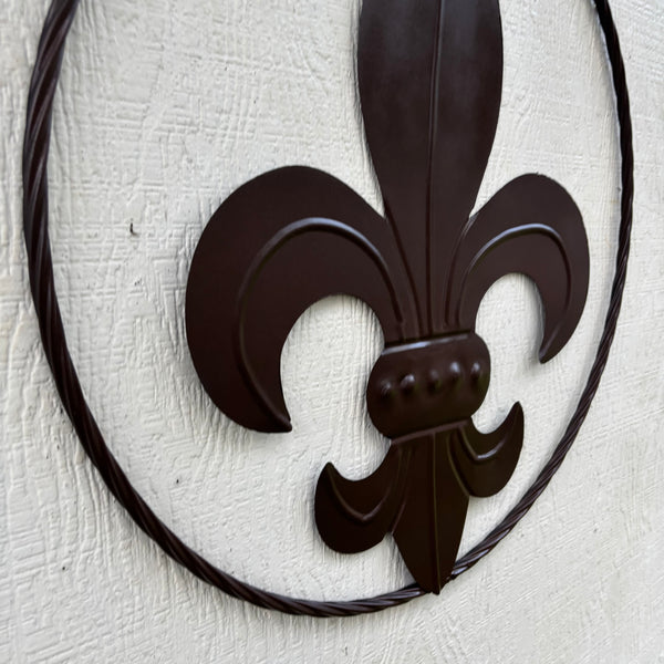 FLEUR DE LIS BRONZE METAL WALL ART SIGN WESTERN HOME DECOR HANDMADE NEW 12",18",24",32"