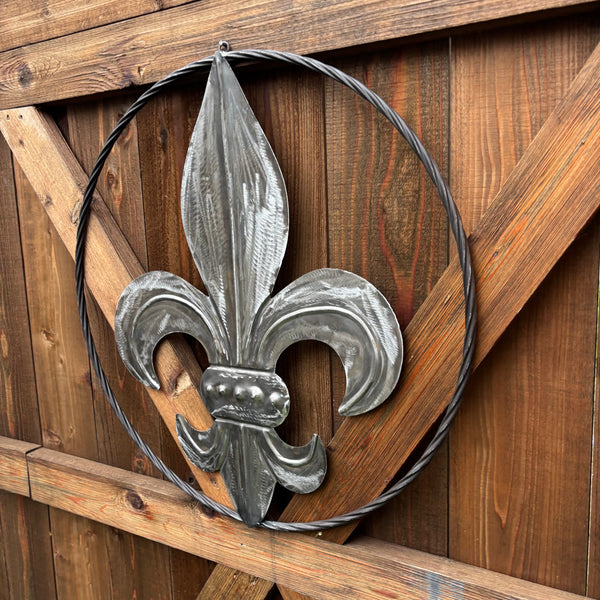 FLEUR DE LIS  CUSTOM RAW METAL METAL UNPAINTED WALL ART SIGN WESTERN HOME DECOR HANDMADE NEW 12",18",24",32"