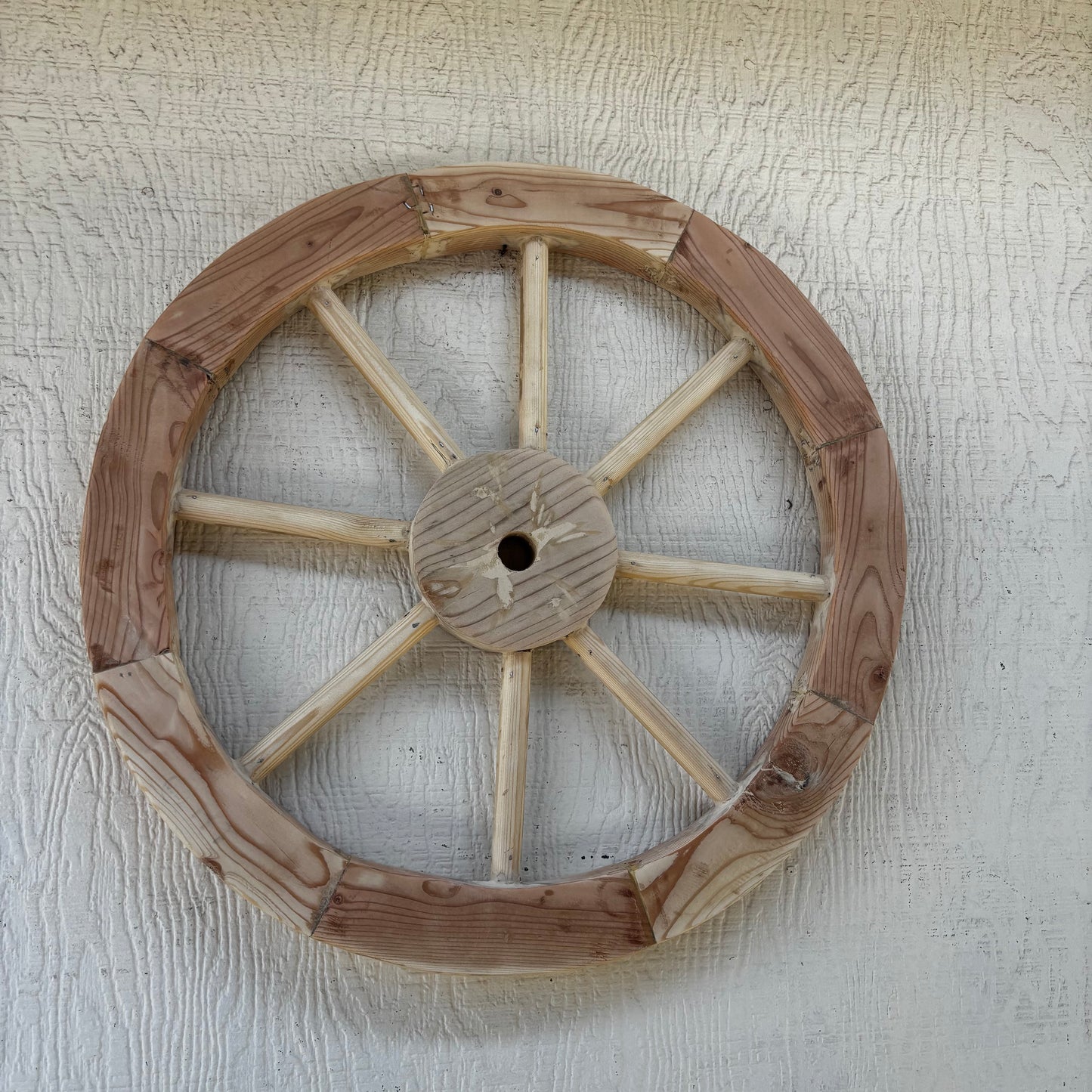 DECORATIVE WAGON WHEEL WOOD WALL ART WESTERN HOME DECOR HANDMADE TEXAS USA