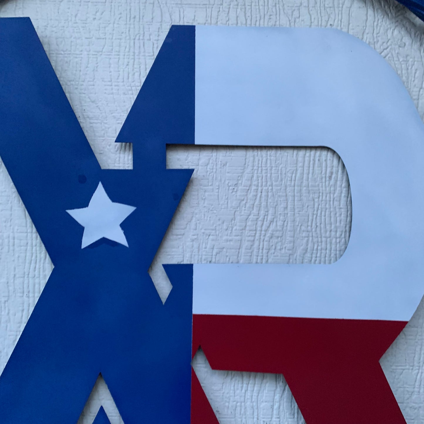 #EH11299 CUSTOM NAME XR ROOFING STYLE SIGN RED,WHITE & BLUE TEXAS FLAG LOGO HANDMADE