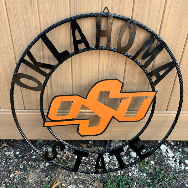 OSU OKLAHOMA STATE COWBOYS METAL CUSTOM VINTAGE TEAM WALL ART HANDMADE CRAFT SIGN