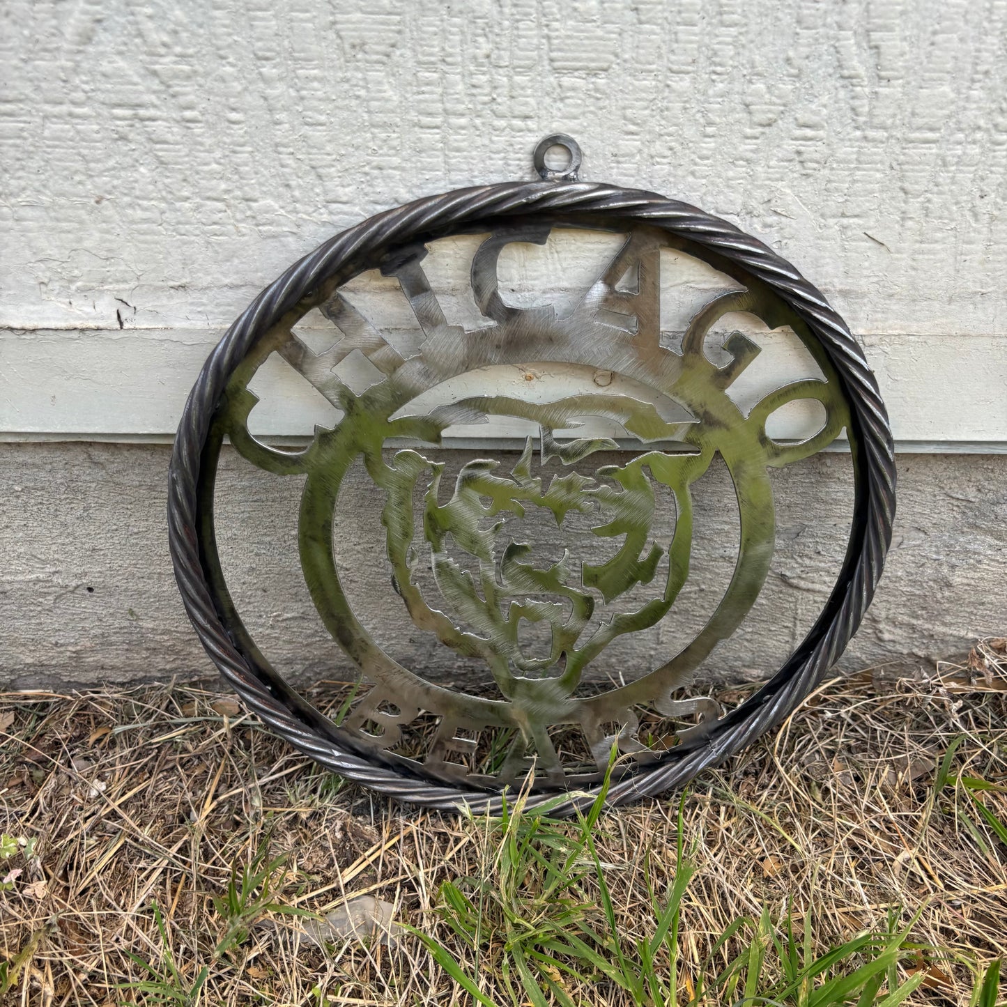 CHICAGO BEARS CUSTOM RAW METAL VINTAGE CRAFT SIGN TEAM HANDMADE STYLE# 3