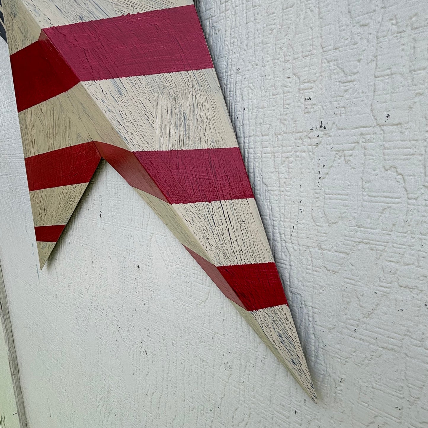 USA FLAG STAR CRACKLE RED IVORY NAVY BLUE METAL BARN STAR METAL WALL ART WESTERN HOME DECOR HANDMADE NEW