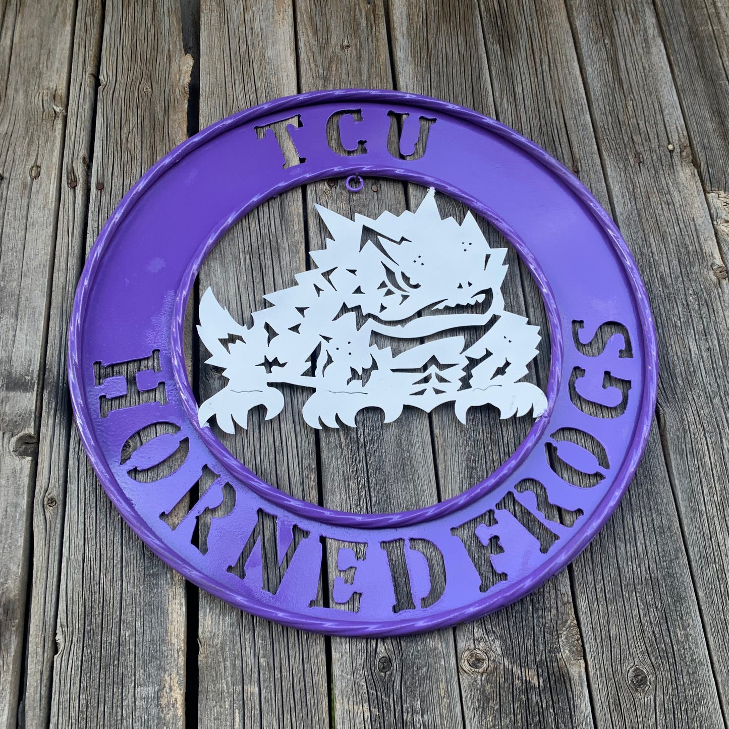 18",24",32" TCU HORNED FROGS CUSTOM METAL VINTAGE CRAFT TEAM SIGN WESTERN HOME DECOR HANDMADE