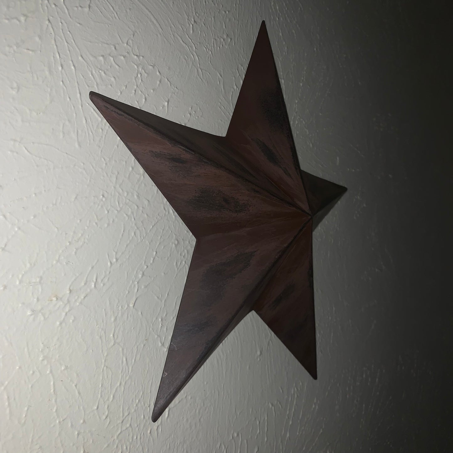DISTRESSED BROWN TWO TONE BARN STAR METAL ART WESTERN HOME DECOR HANDMADE NEW
