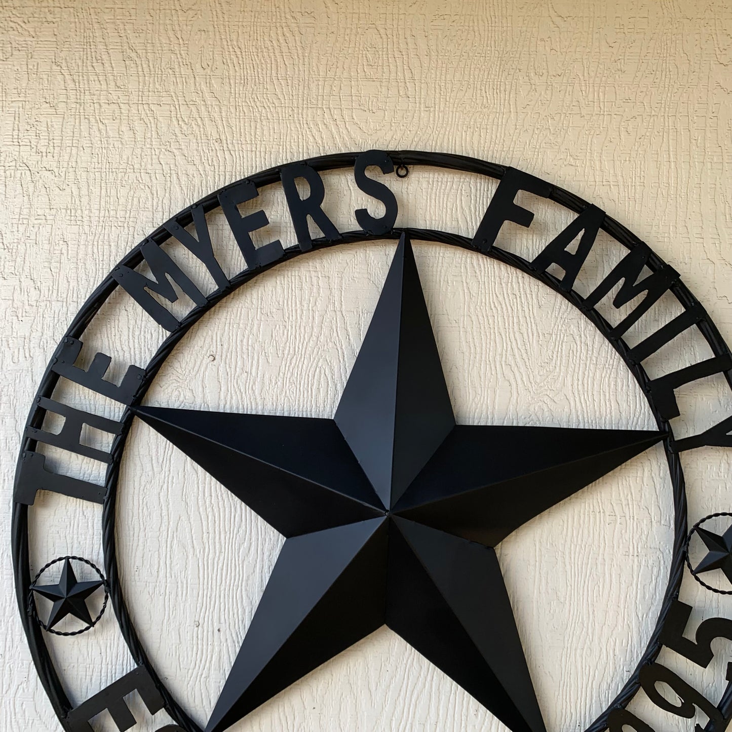 MYERS STYLE YOUR CUSTOM NAME STAR BARN STAR METAL LONE STAR WESTERN HOME DECOR RUSTIC BLACK HANDMADE 24",32",36",50"