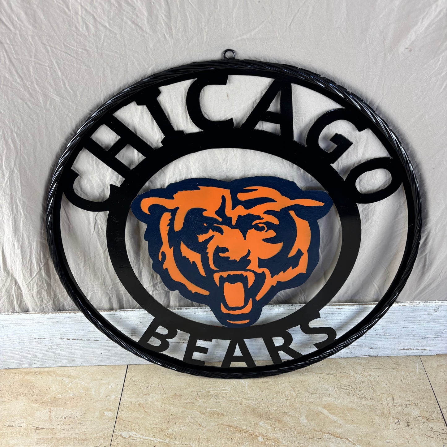 CHICAGO BEARS CUSTOM METAL VINTAGE CRAFT SIGN TEAM HANDMADE STYLE# 2