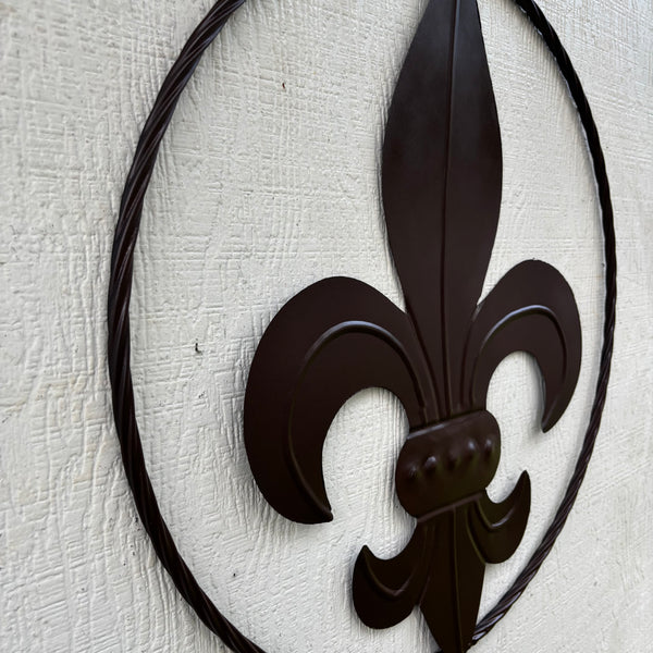 FLEUR DE LIS BRONZE METAL WALL ART SIGN WESTERN HOME DECOR HANDMADE NEW 12",18",24",32"
