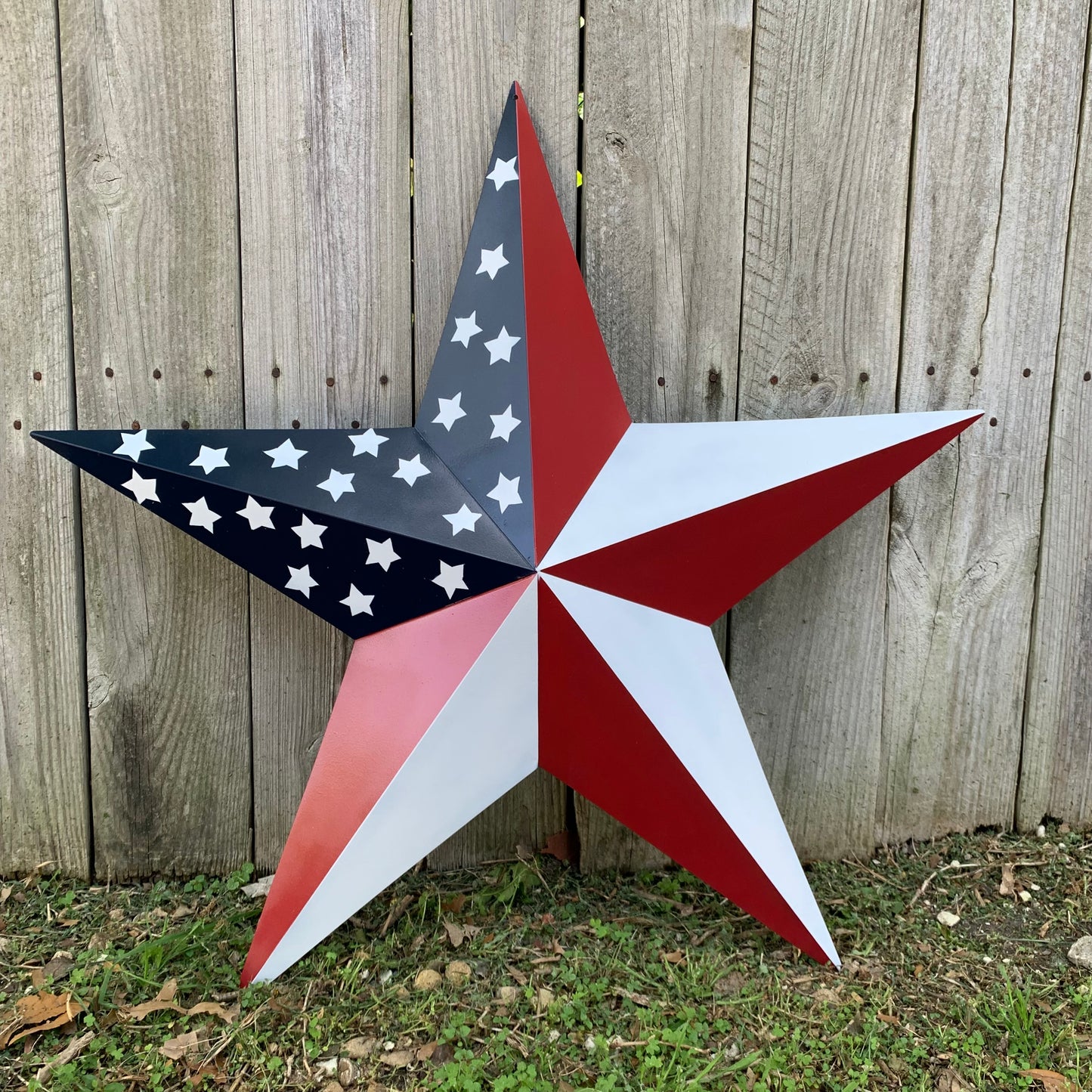 USA FLAG STAR STYLE# 5 RED WHITE & BLUE AMERICANA METAL BARN STAR WALL ART HANDMADE TO ORDER NEW #EH13380