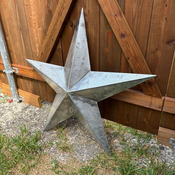 UNFINISHED GALVANIZED BARN STAR 3" TO 120" METAL WALL ART WESTERN HOME  DECOR HANDMADE #EH10418