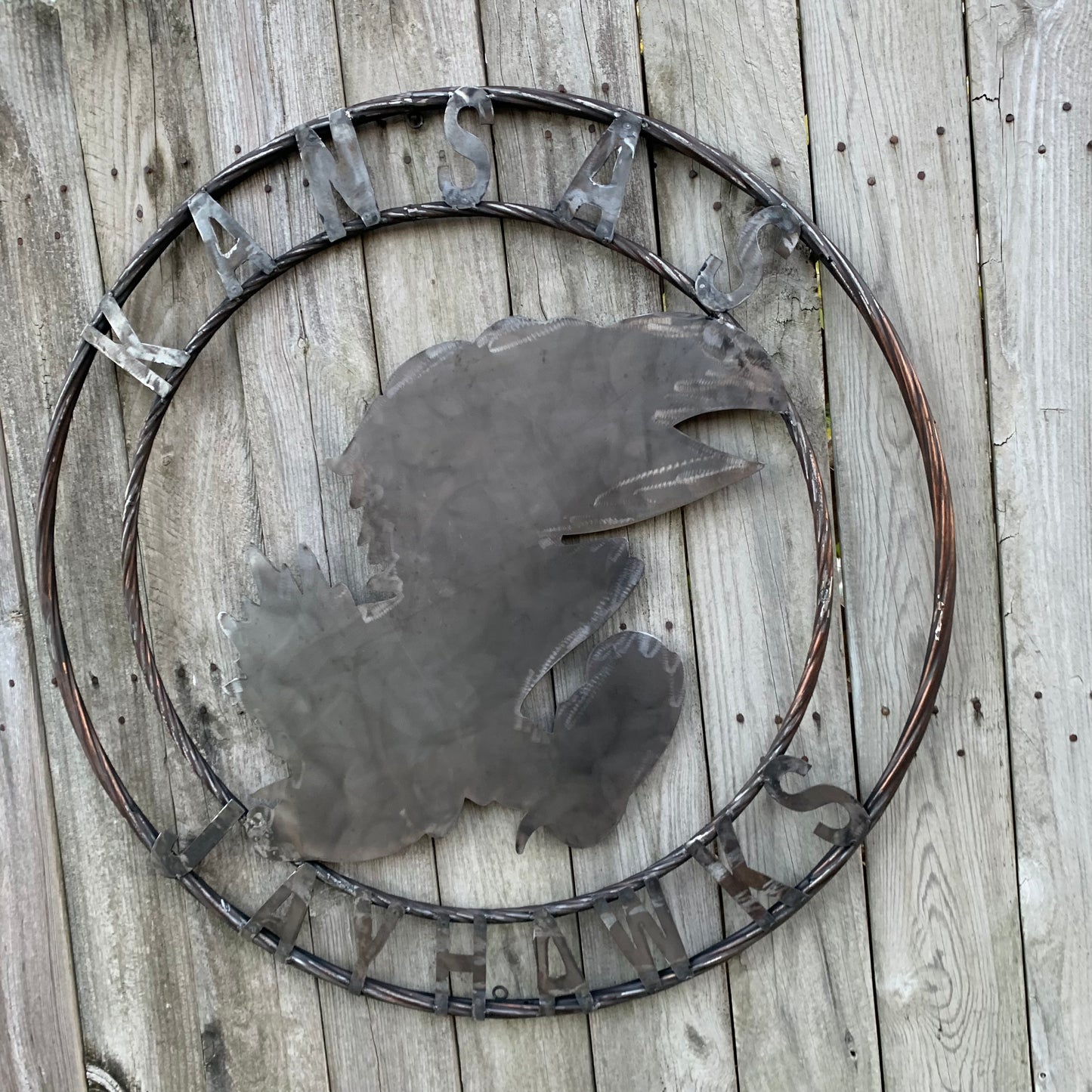 KANSAS JAYHAWKS RAW CUSTOM METAL VINTAGE CRAFT SIGN UNPAINTED TEAM HANDMADE