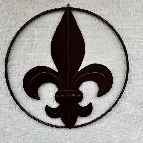 FLEUR DE LIS BRONZE METAL WALL ART SIGN WESTERN HOME DECOR HANDMADE NEW 12",18",24",32"
