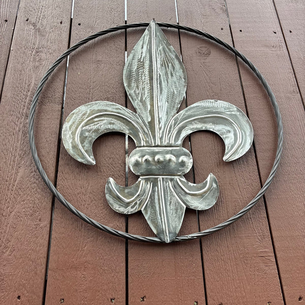 FLEUR DE LIS  CUSTOM RAW METAL METAL UNPAINTED WALL ART SIGN WESTERN HOME DECOR HANDMADE NEW 12",18",24",32"