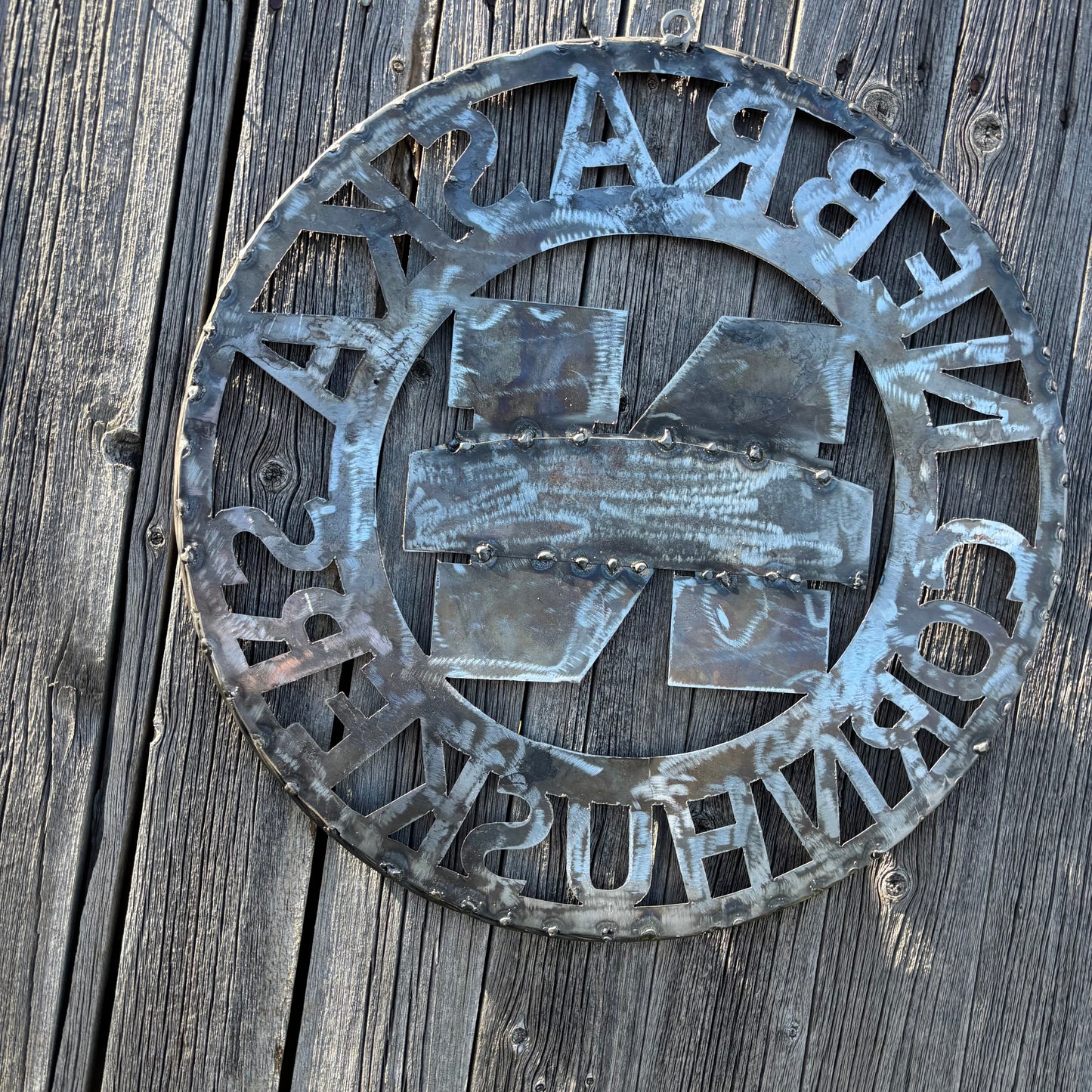12", 18", 24", 32" NEBRASKA HUSKERS RAW METAL CUSTOM VINTAGE CRAFT TEAM SIGN