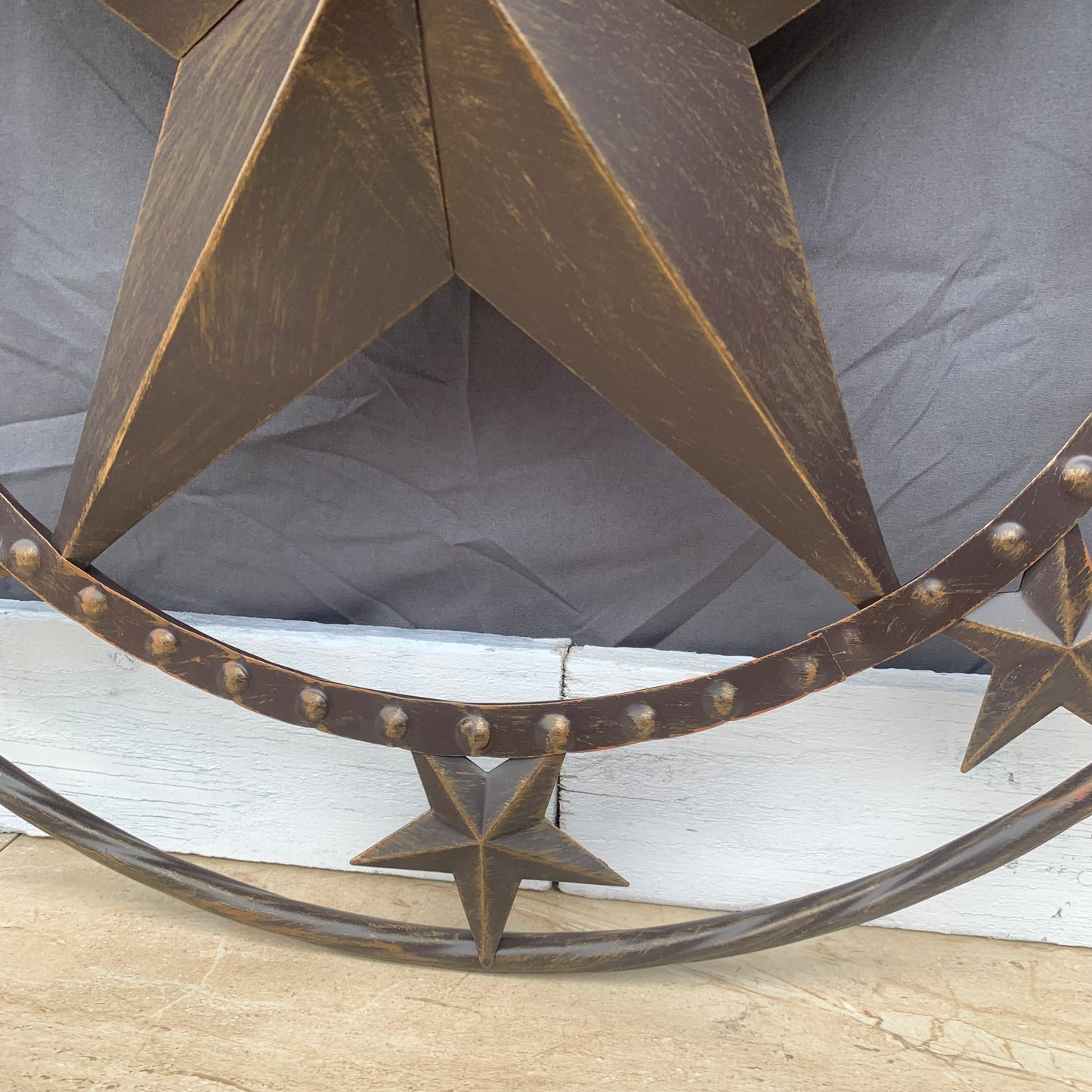 24" MULTI STAR BEADED COLIBROX BARN STAR METAL LONESTAR WESTERN HOME DECOR HANDMADE RUSTIC DARK BRONZE NEW